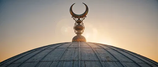 Bronze Crescent Finial on Mosque Dome