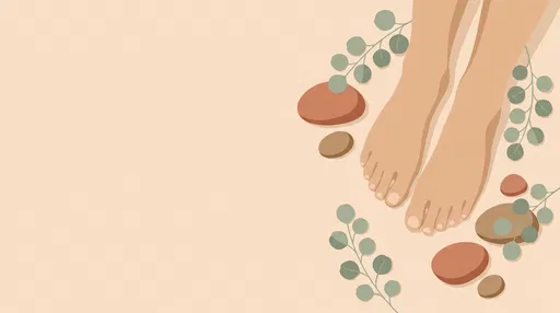 Minimalist Spa Feet and Eucalyptus Illustration