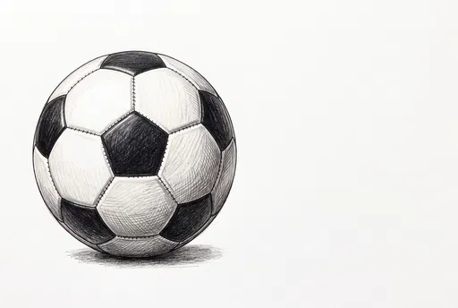 Classic Soccer Ball Pencil Drawing