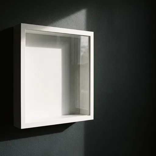 White Shadow Box Frame on Dark Wall
