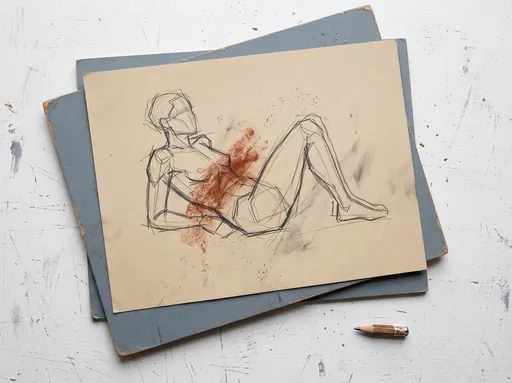 Angular Figure Study on Studio Table