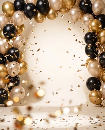 Gold and Black Balloon Arch Background