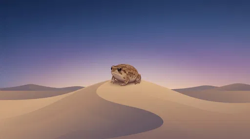 Minimalist Illustration of Rain Frog on Dune