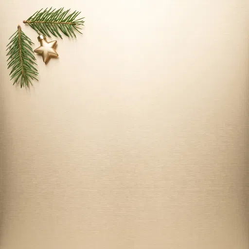 Minimalist Holiday Brass Background with Pine