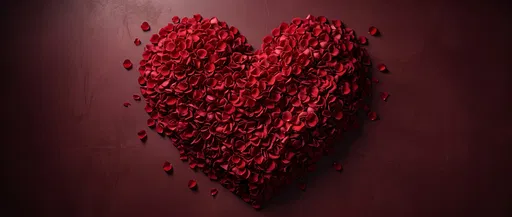Red Rose Petal Valentine Heart