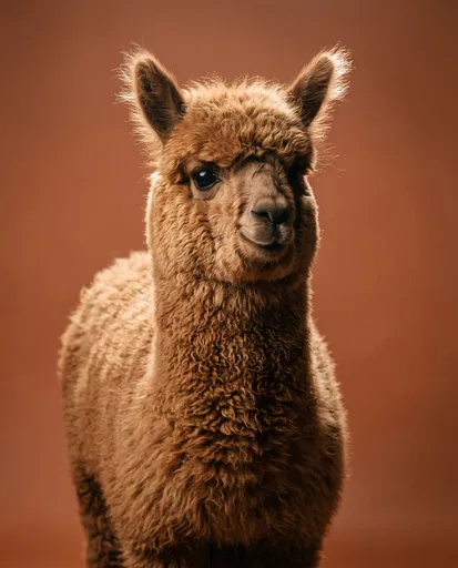 Studio Portrait of Cinnamon Baby Alpaca