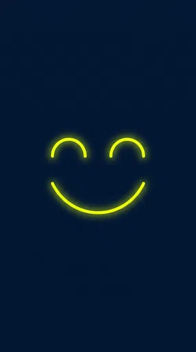Minimalist Glowing Yellow Smiley Face