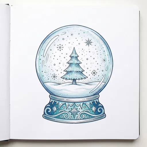 Hand-Drawn Winter Snow Globe Illustration