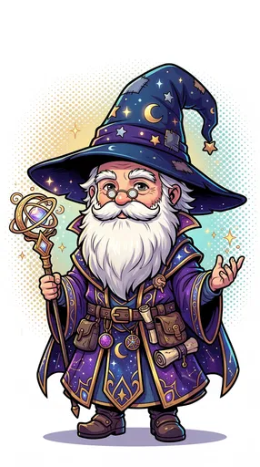 Chibi Wizard Character Illustration