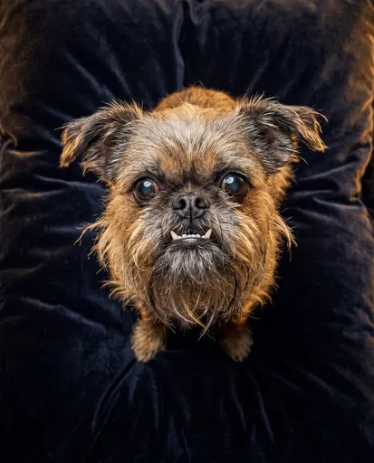 Grumpy Brussels Griffon Looking Up