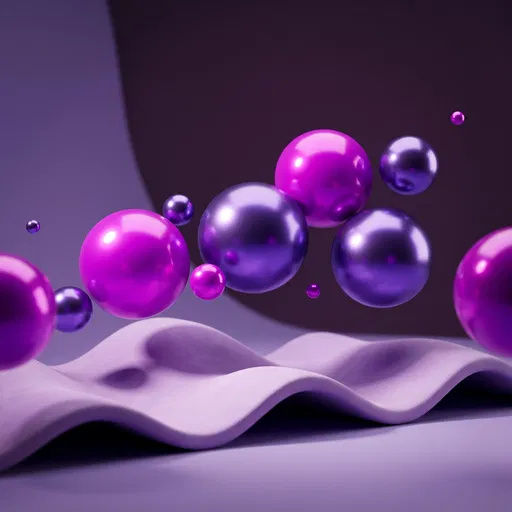 Floating Purple and Magenta 3D Spheres