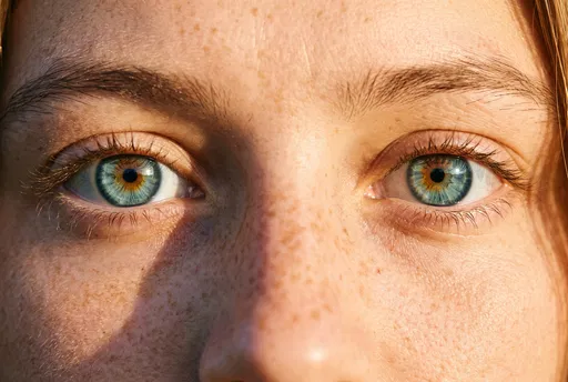 Macro Portrait of Central Heterochromia Eyes