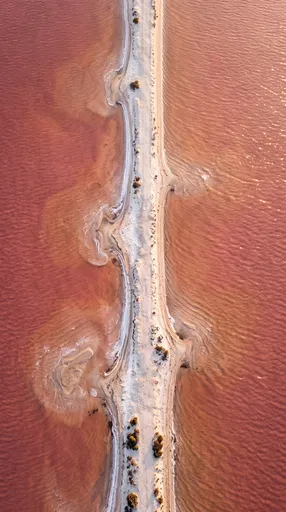 Aerial View of Pink Salt Lake