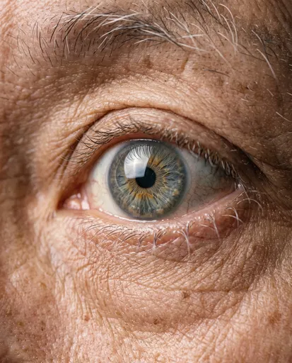 Macro Close-Up of Elderly Human Eye