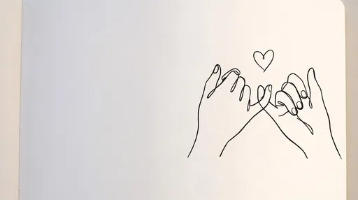 Minimalist Line Art Pinky Promise Hands