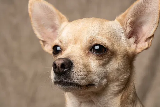 Close-Up Studio Portrait of Beige Chihuahua