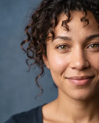 Close-Up Portrait of Smiling Woman