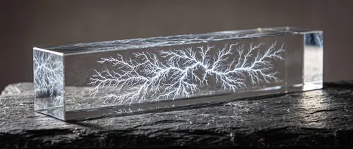 Lichtenberg Lightning Pattern in Glass Block