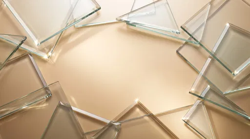 Geometric Beveled Glass Frame on Champagne Background