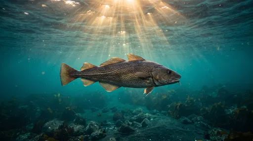 Pacific Cod Swimming Under Golden Sunbeams