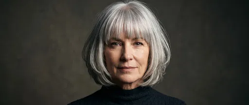 Mature Woman With Silver Bob Haircut