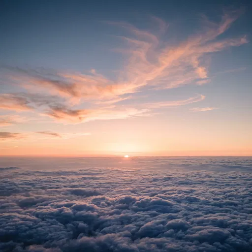 Aerial Sunrise Above Dense Cloud Deck