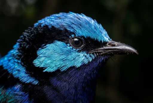 Macro Close-Up of Blue Fairywren