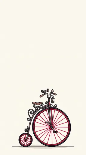 Vintage Ornate Penny-Farthing Bicycle Illustration