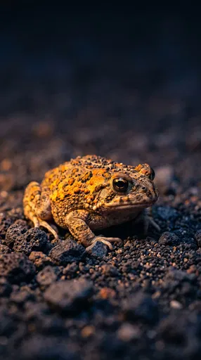 Spotted Desert Toad on Dark Gravel