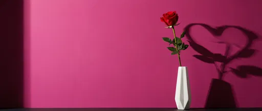 Red Rose Casting Heart Shadow