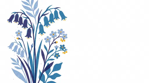 Bluebell and Forget-Me-Not Floral Illustration