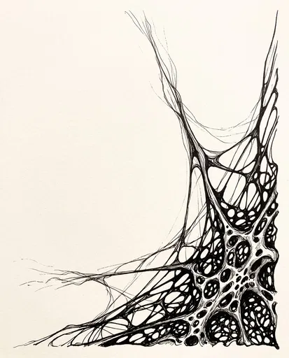 Organic Black Ink Webbing Illustration
