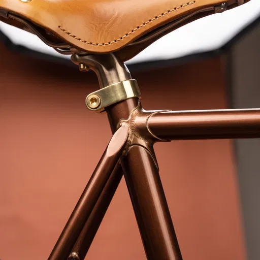 Copper Bicycle Frame and Leather Saddle