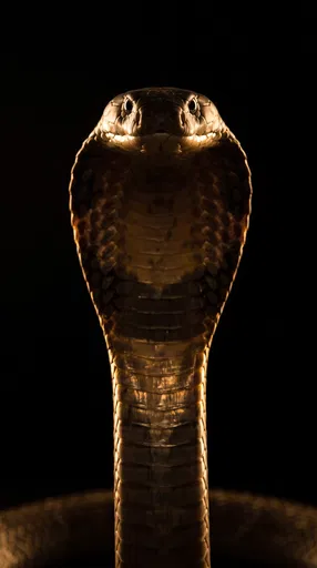 Golden Rim-Lit King Cobra Portrait