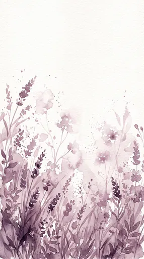 Mauve Watercolor Lavender Floral Background