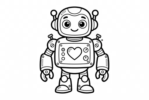 Cute Toy Robot Coloring Page