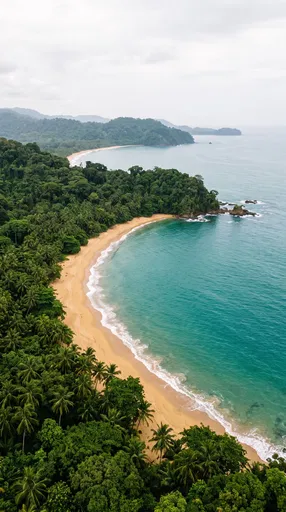 Aerial View of Tropical Bay Beach