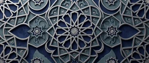 3D Islamic Geometric Star Relief Pattern