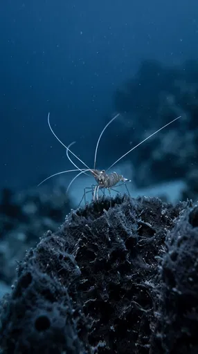 Cleaner Shrimp on Dark Sea Sponge