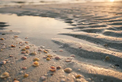 Tiny Seashells by Shallow Tide Pool