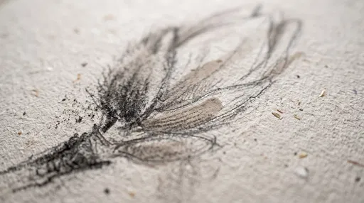 Macro Charcoal Sketch of Magnolia Bud