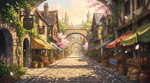 Anime Fantasy Town Market Street