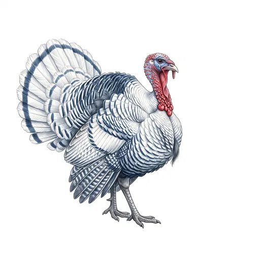 Royal Palm Turkey Wildlife Illustration