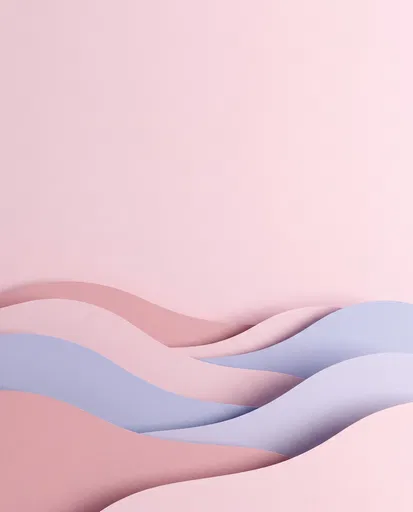 Pastel Pink and Lilac Paper-Cut Hills