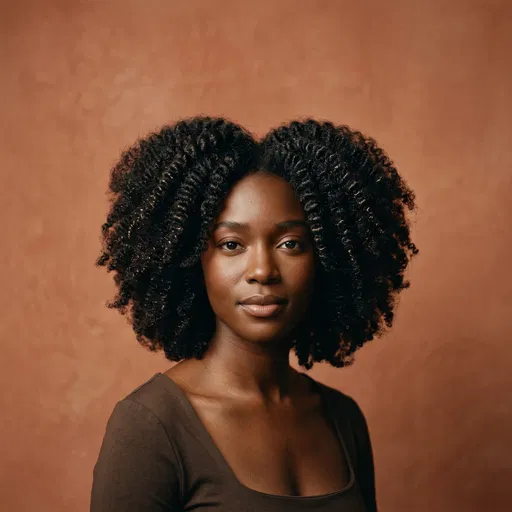 Portrait of Black Woman with Curly Hair