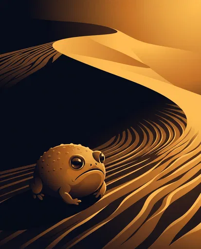Stylized Rain Frog on Desert Dunes