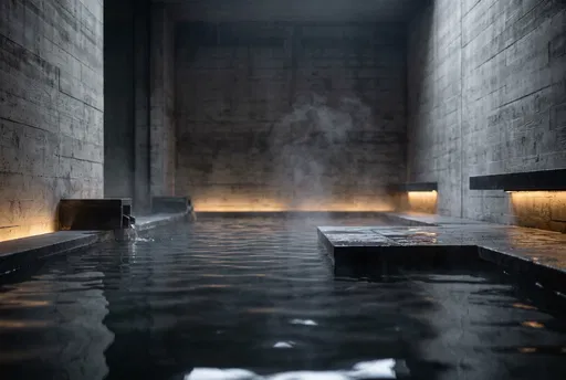 Modern Brutalist Concrete Spa Thermal Bath