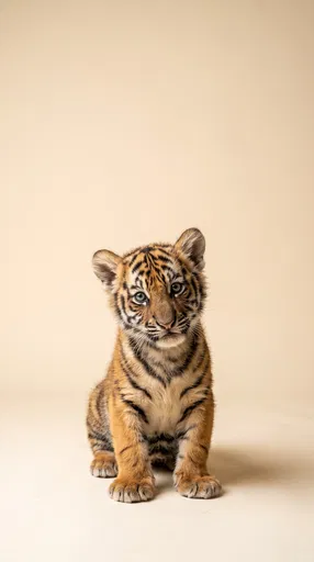 Cute Tiger Cub Studio Portrait