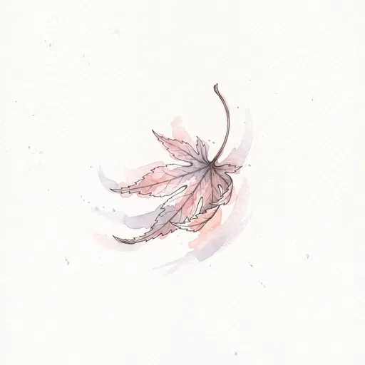 Watercolor and Ink Japanese Maple Leaf