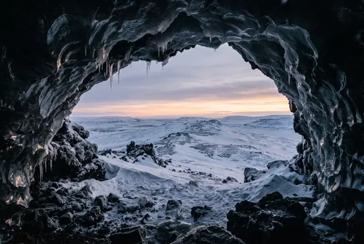 Arctic Tundra View From Ice Cavern